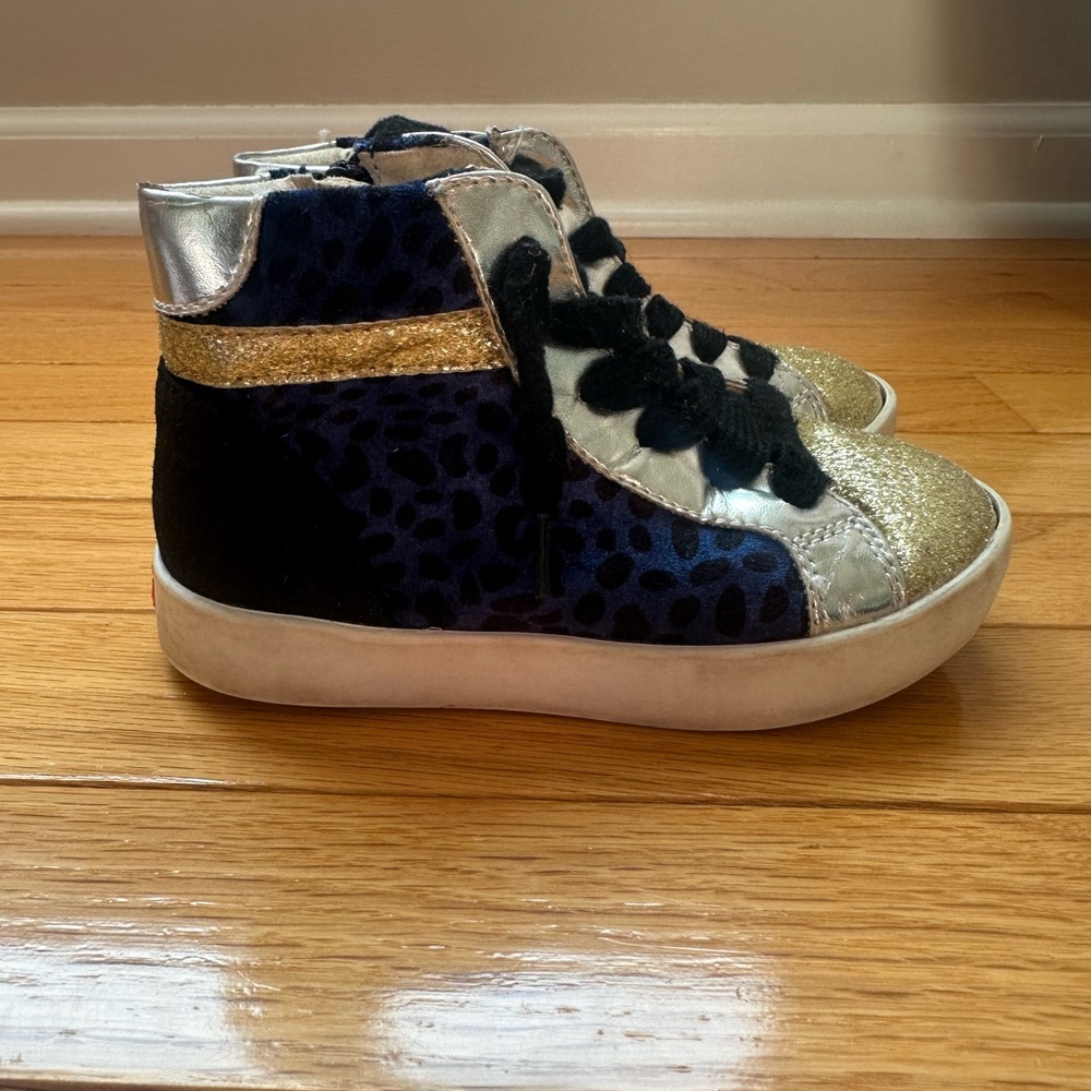 StyleChild Kids High-Top Sneakers - Gold, Silver, and Blue